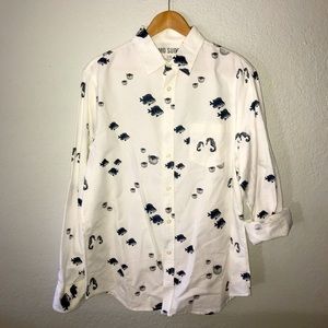 Mossimo Fish Print Oxford Shirt - Size L